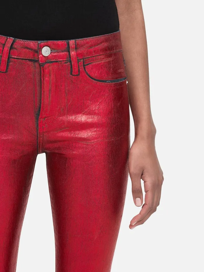 Women Bootcut FRAME Lunar New Year Crop Mini Boot 8212 Red Chrome Women Bootcut FRAME Lunar New Year Crop Mini Boot 8212 Red Chrome