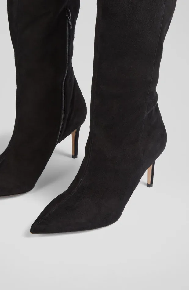 Women Boots LKBennett Astrid Black Suede Slouchy KneeHigh Boots Black Women Boots LKBennett Astrid Black Suede Slouchy KneeHigh Boots Black