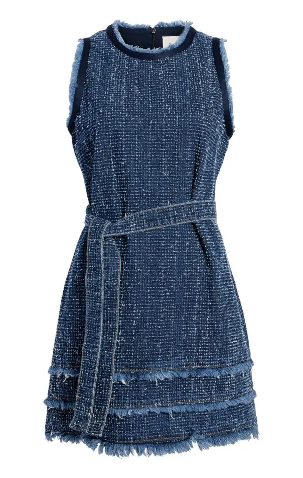 Women Boucle Denim Mindie Dress Indigo Cinq Sept Mini