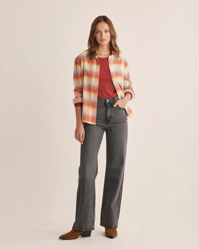 Women BOYFRIEND DOUBLEBRUSHED FLANNEL SHIRT Blueredwood Plaid Pendleton Shirts and Blouses