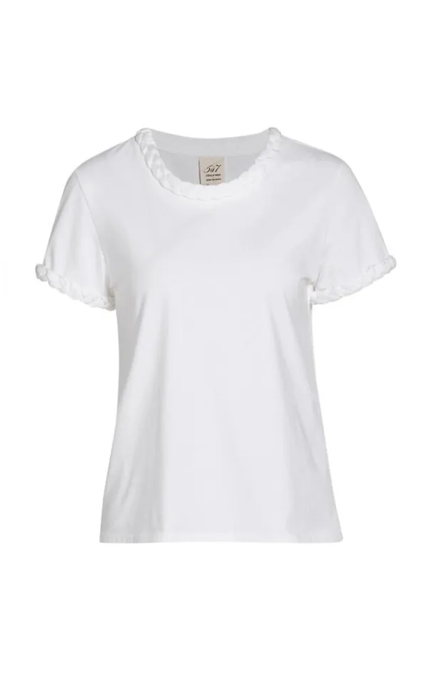 Women Braided Tee White Cinq Sept Tees