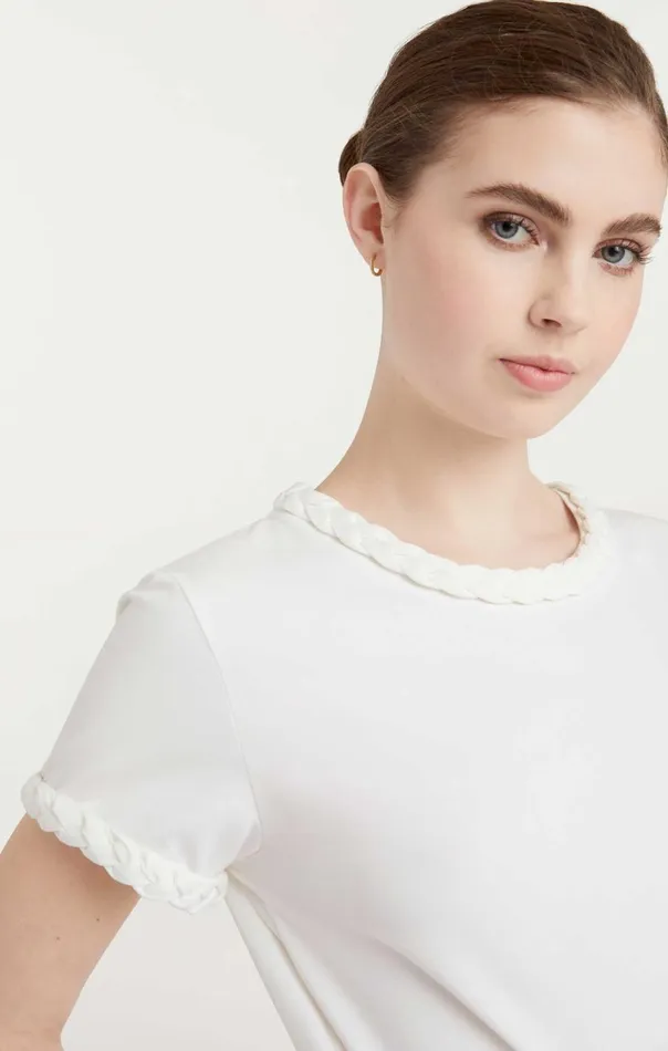Women Braided Tee White Cinq Sept Tees
