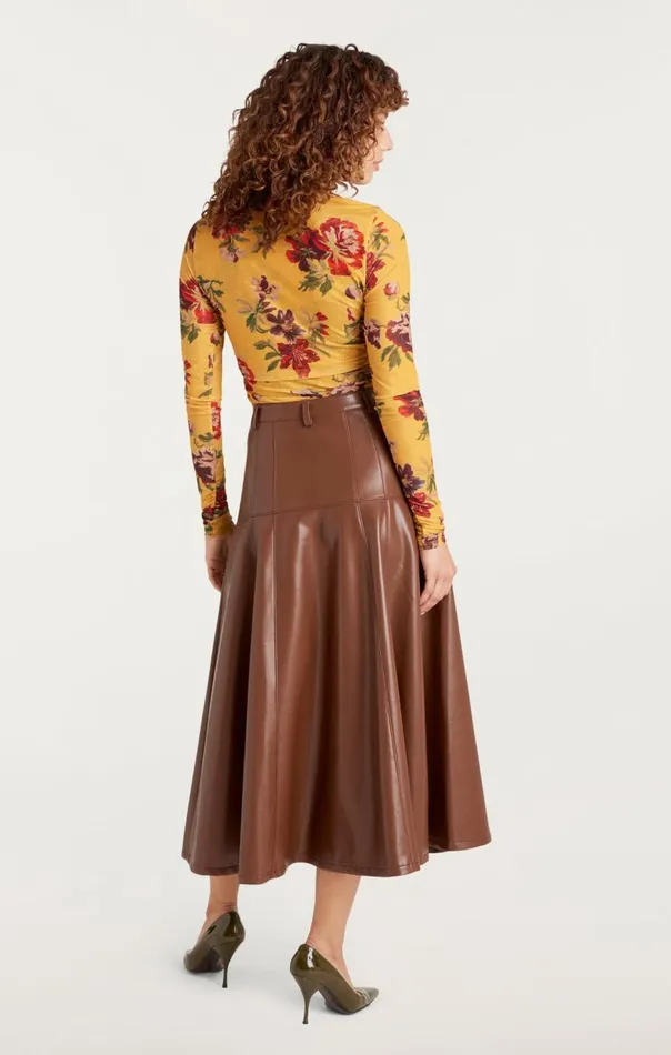 Women Brigitte Floral Shirred Mesh Turtleneck Deepgoldmulti Cinq Sept Long Sleeve Tops