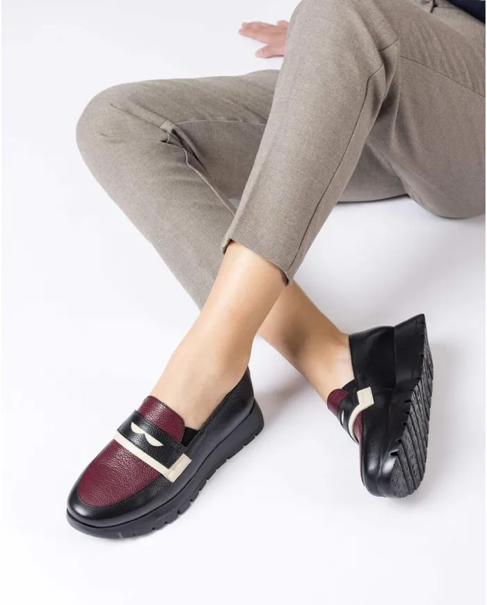 Women Burgundy MATERIA Moccasin Wonders Loafers Women Burgundy MATERIA Moccasin Wonders Loafers