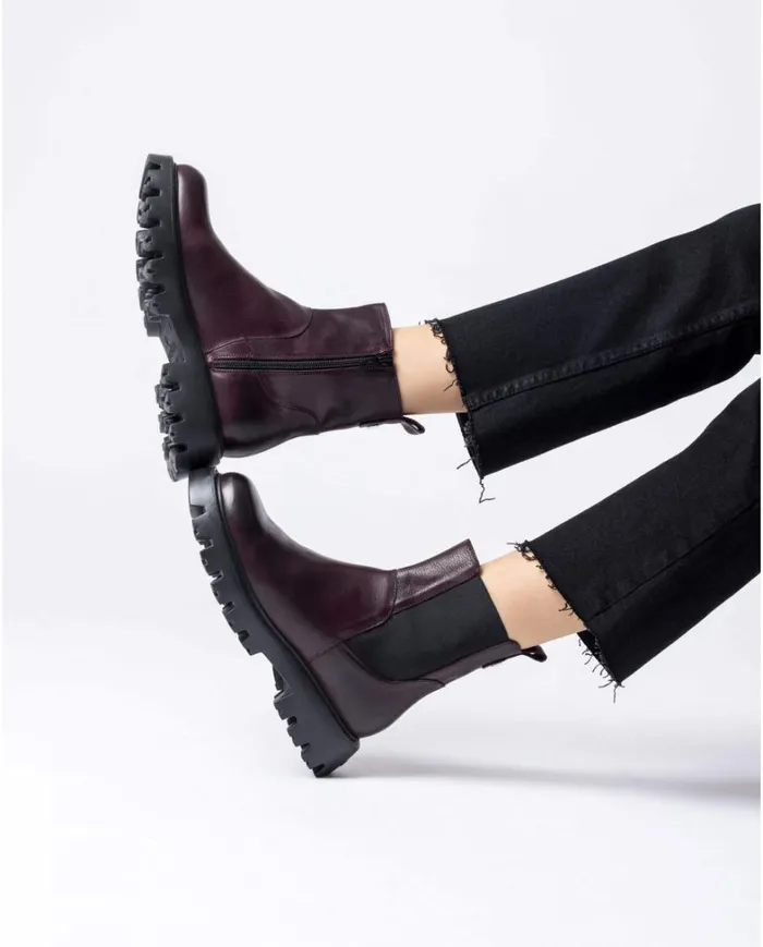 Women Burgundy PURA Ankle Boots Wonders Ankle Boots