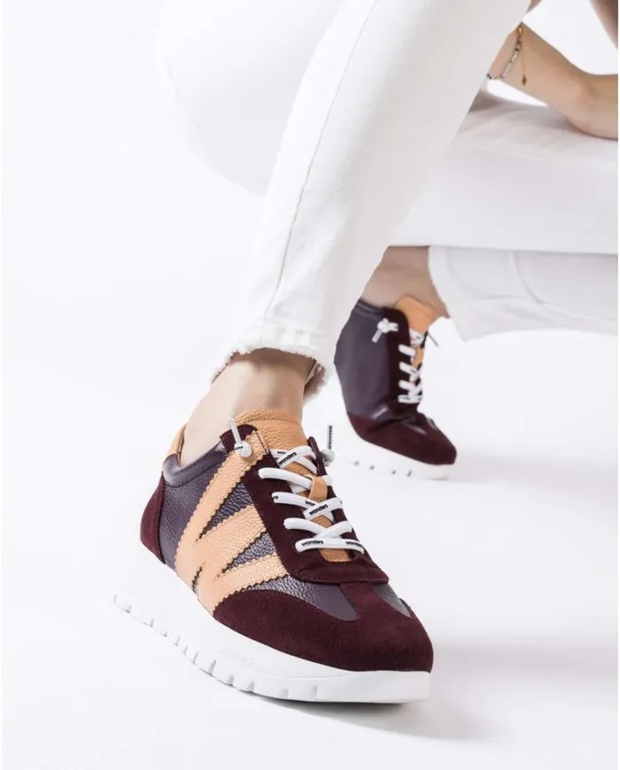 Women Burgungy RACER Sneaker Wonders Flat Shoes