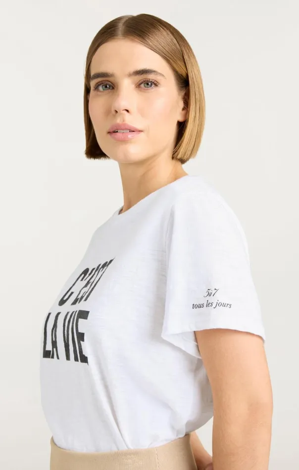 Women C039est La Vie Tee Whiteblack Cinq Sept Tees
