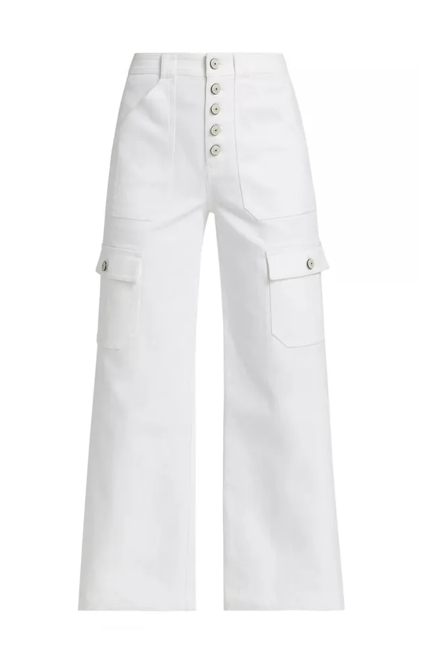 Women Cargo Benji Pant White Cinq Sept Pants