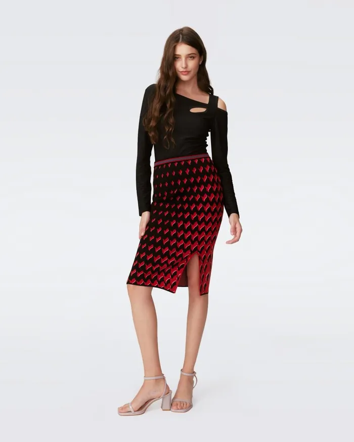 Women Cassiopeia Skirt Bird Weave Pink Gradient DVF Skirts