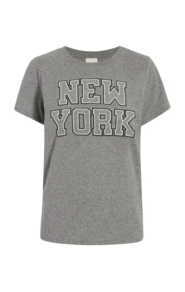 Women Chainstitch Paris New York Tee Heathergreywhite Cinq Sept Tees