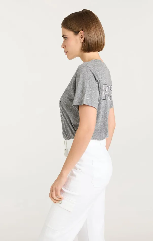 Women Chainstitch Paris New York Tee Heathergreywhite Cinq Sept Tees