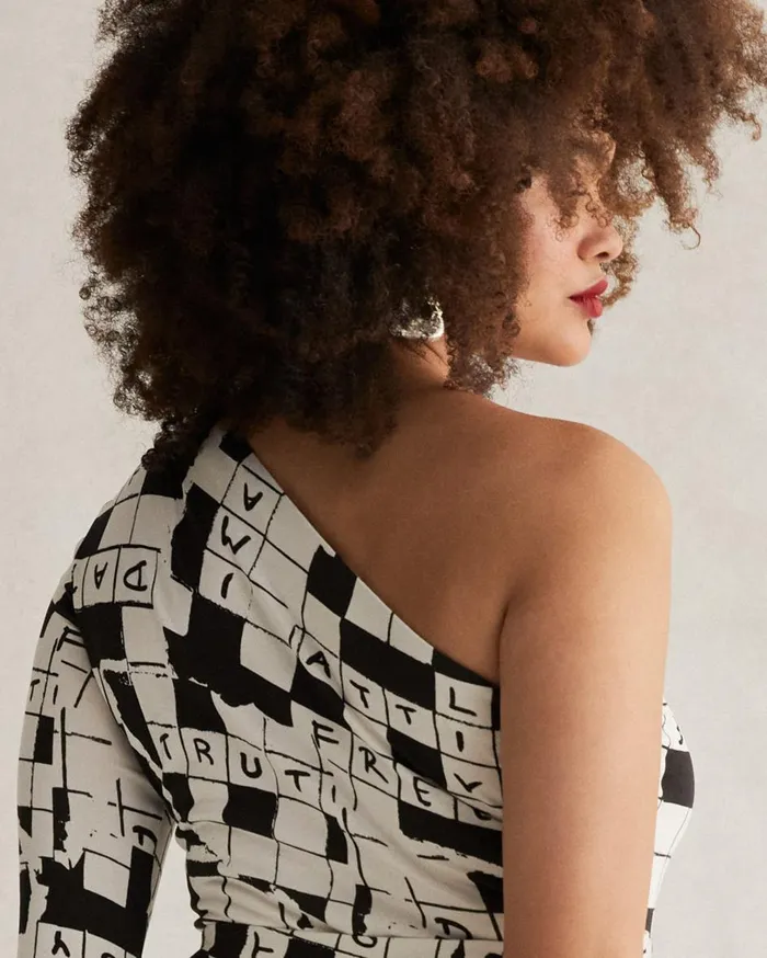 Women Coco Silk Jersey Dress Dvf 50th Crossword Ivory DVF Dresses