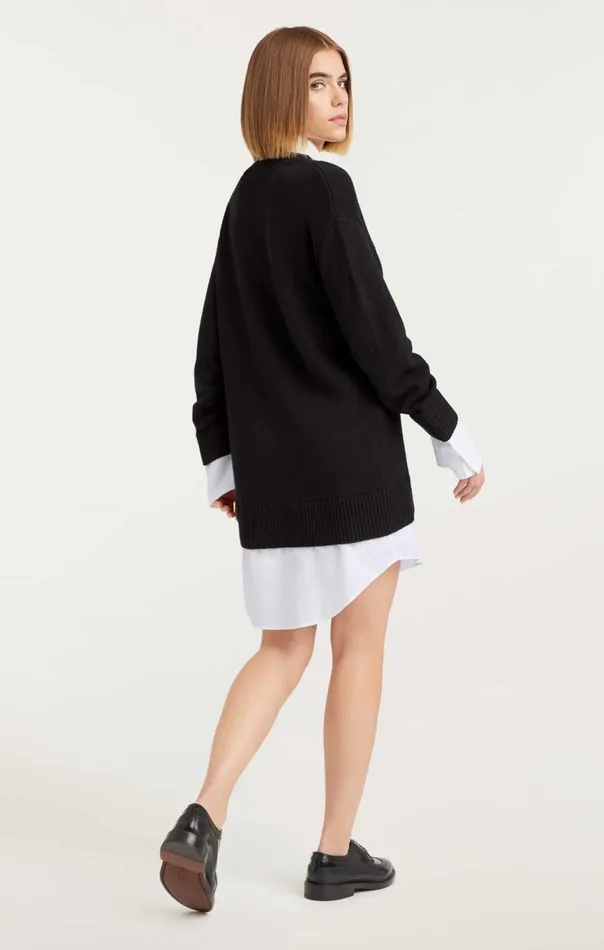 Women Collar Santina Dress Blackwhite Cinq Sept Mini