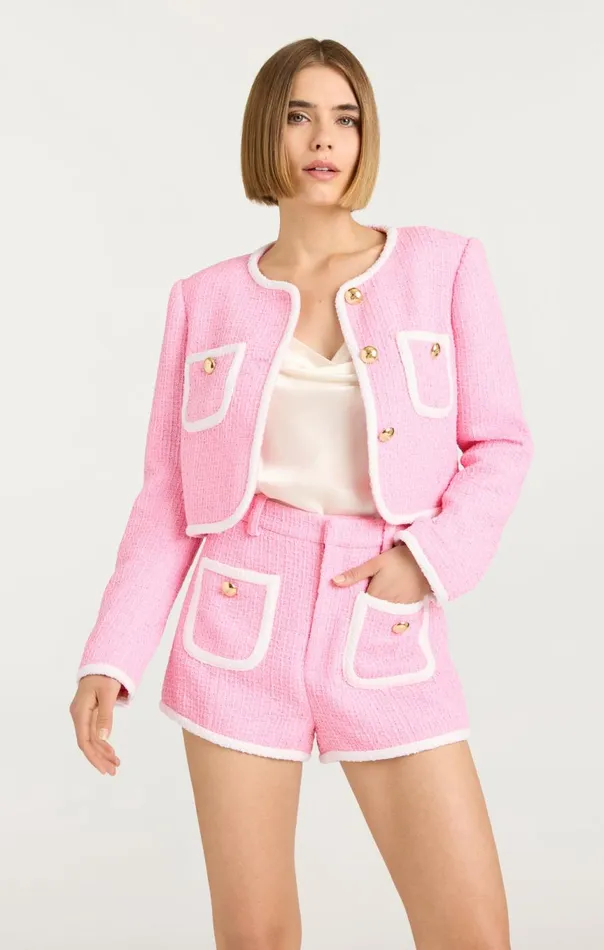 Women Contrast Auden Jacket Flamingowhite Cinq Sept Jackets