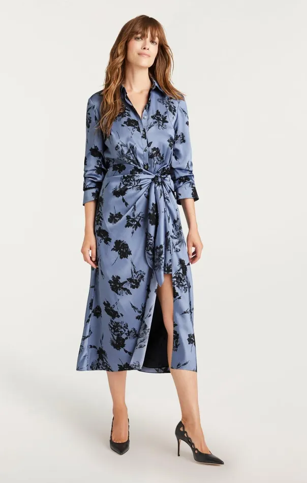 Women Cool Carnation Jacey Dress Rusticbluemulti Cinq Sept Midi