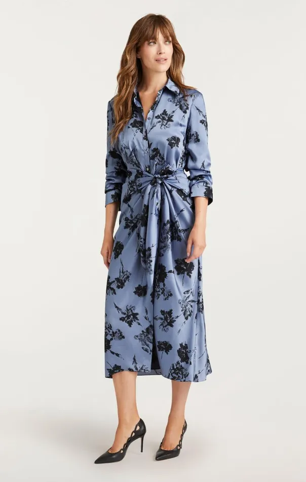 Women Cool Carnation Jacey Dress Rusticbluemulti Cinq Sept Midi