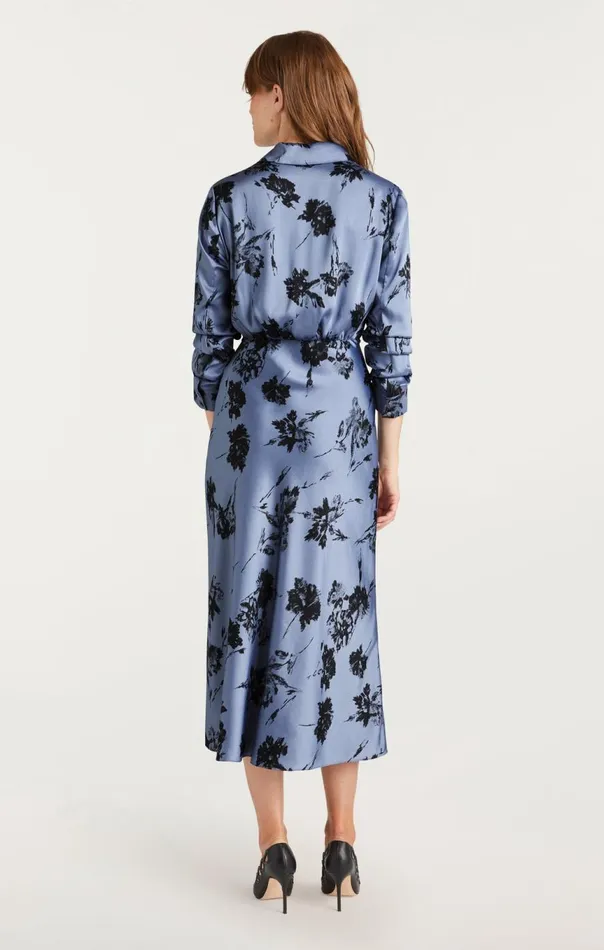 Women Cool Carnation Jacey Dress Rusticbluemulti Cinq Sept Midi
