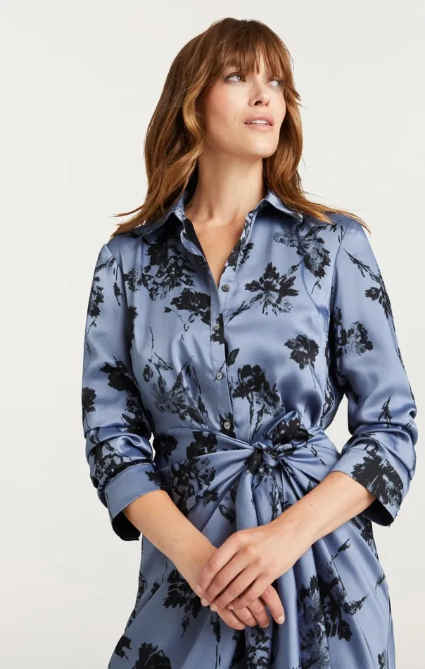 Women Cool Carnation Jacey Dress Rusticbluemulti Cinq Sept Midi