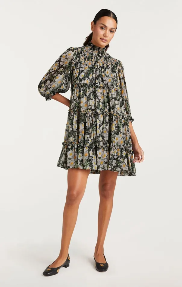 Women Cosmo Flowers Olive Dress Blacklondonfog Cinq Sept Mini