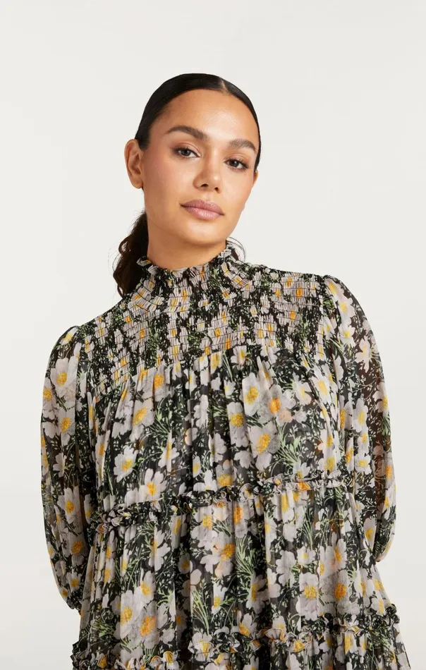 Women Cosmo Flowers Olive Dress Blacklondonfog Cinq Sept Mini