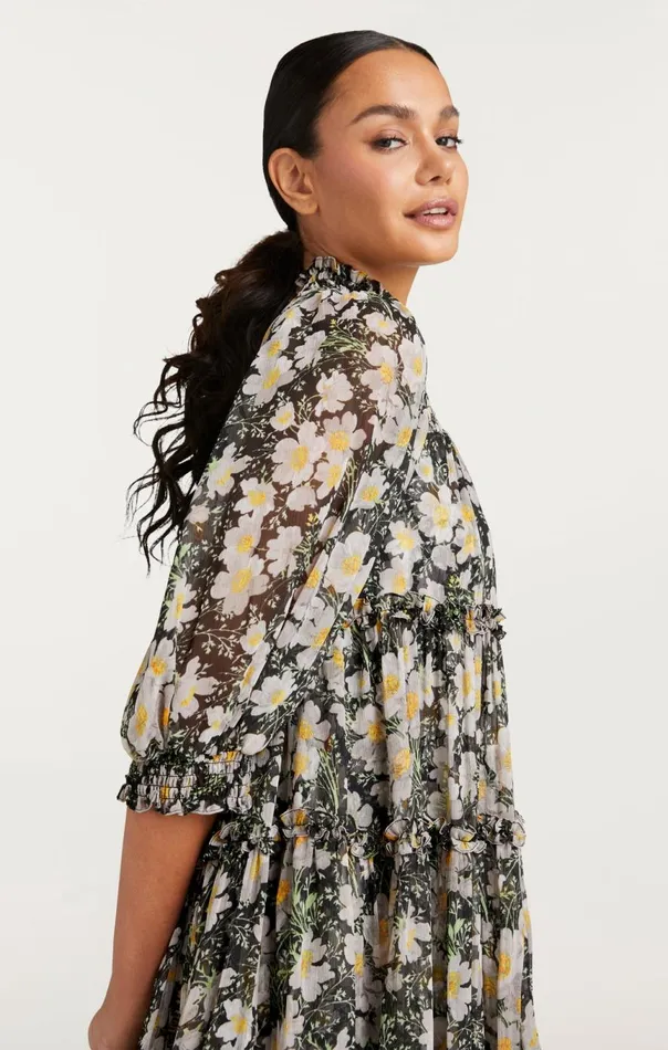Women Cosmo Flowers Olive Dress Blacklondonfog Cinq Sept Mini