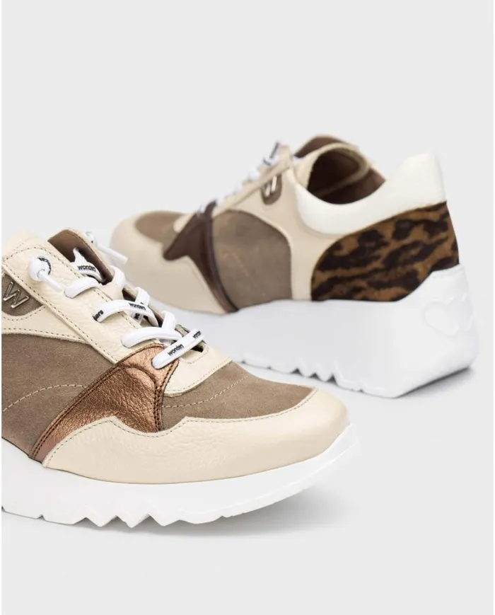 Women Cream FLASH Sneaker Wonders Wedges