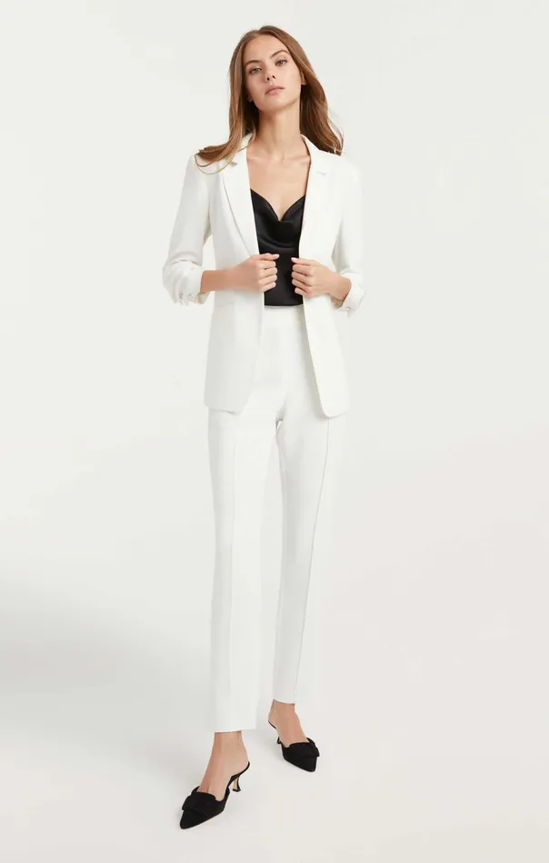 Women Crepe Khloe Blazer Ivory Cinq Sept Blazers