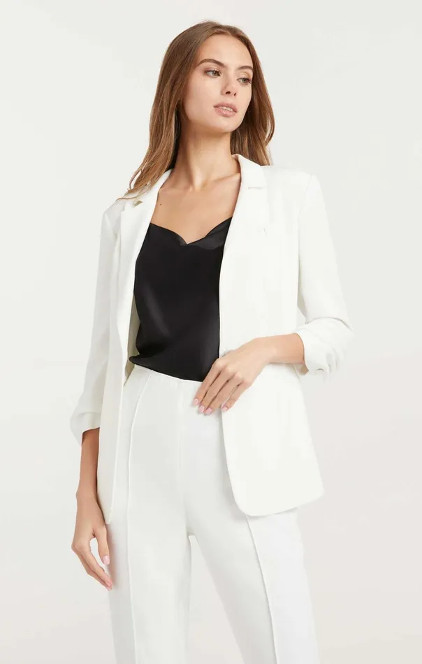 Women Crepe Khloe Blazer Ivory Cinq Sept Blazers
