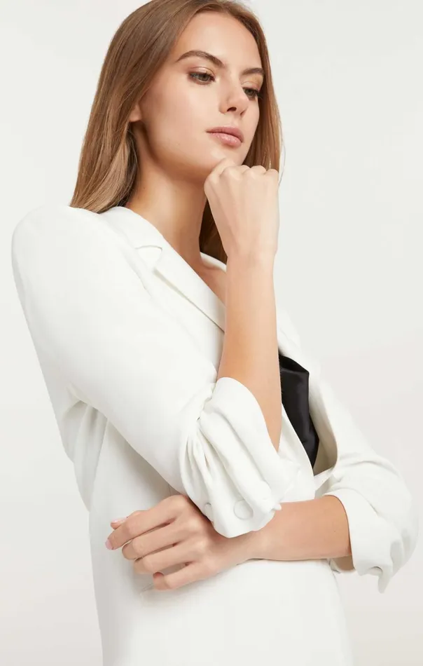 Women Crepe Khloe Blazer Ivory Cinq Sept Blazers