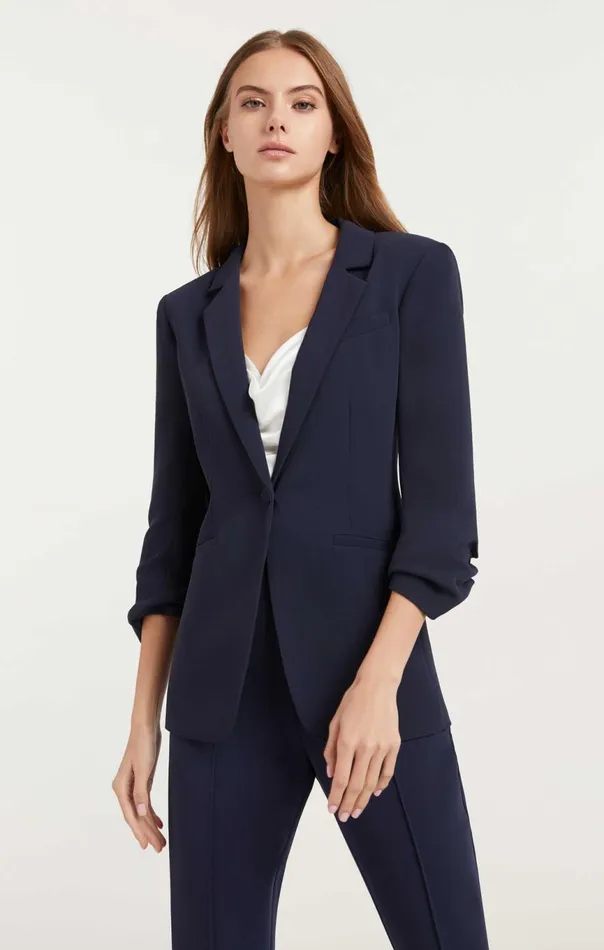 Women Crepe Khloe Blazer Navy Cinq Sept Blazers