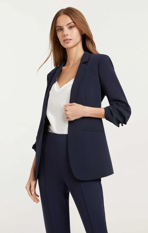 Women Crepe Khloe Blazer Navy Cinq Sept Blazers