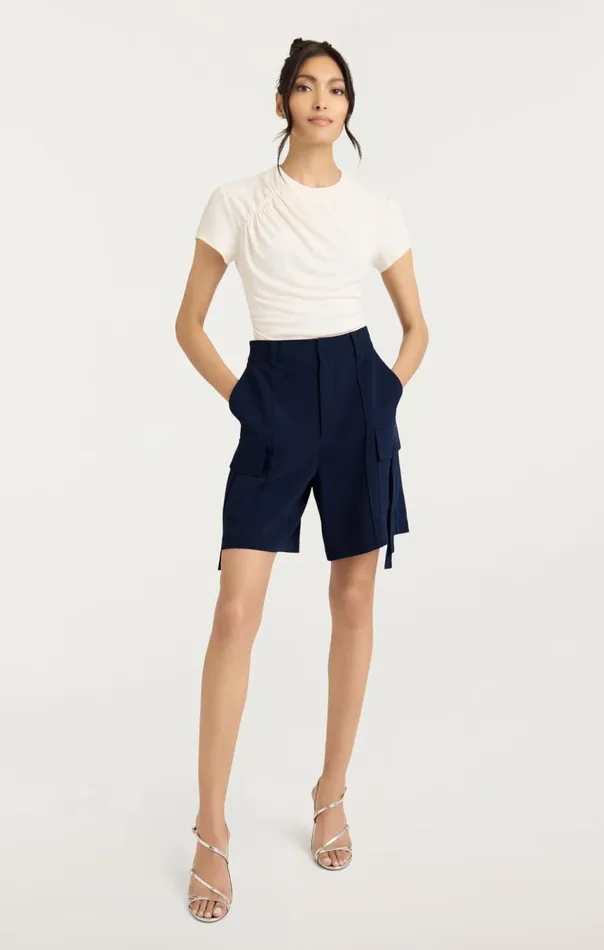 Women Crepe Odilia Short Navy Cinq Sept Shorts