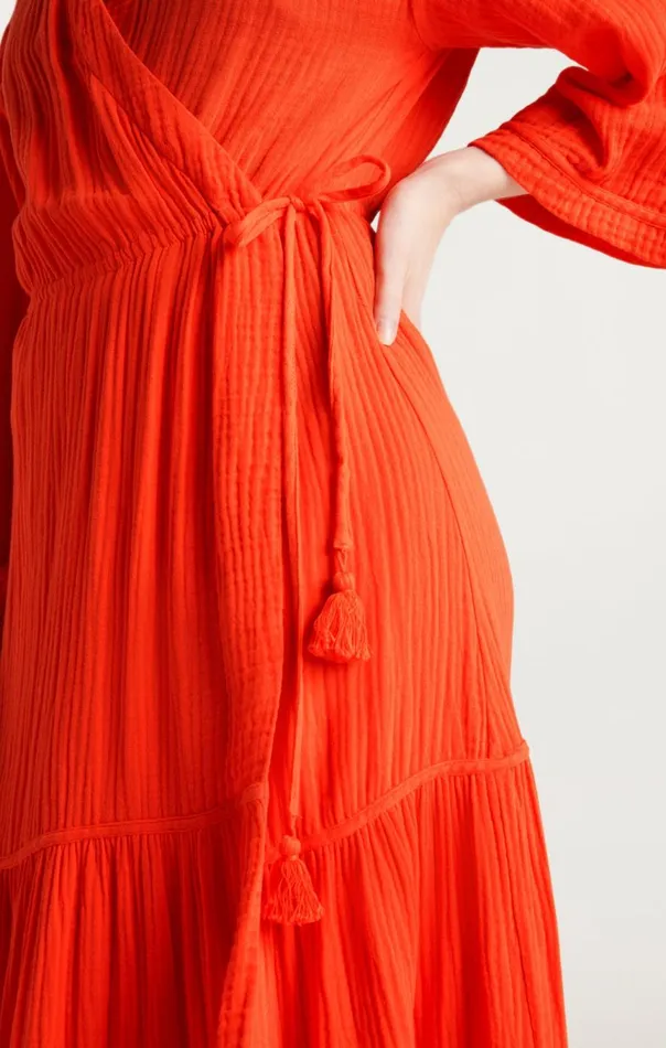 Women Crinkle Tencel Torey Dress Bisou Cinq Sept Midi