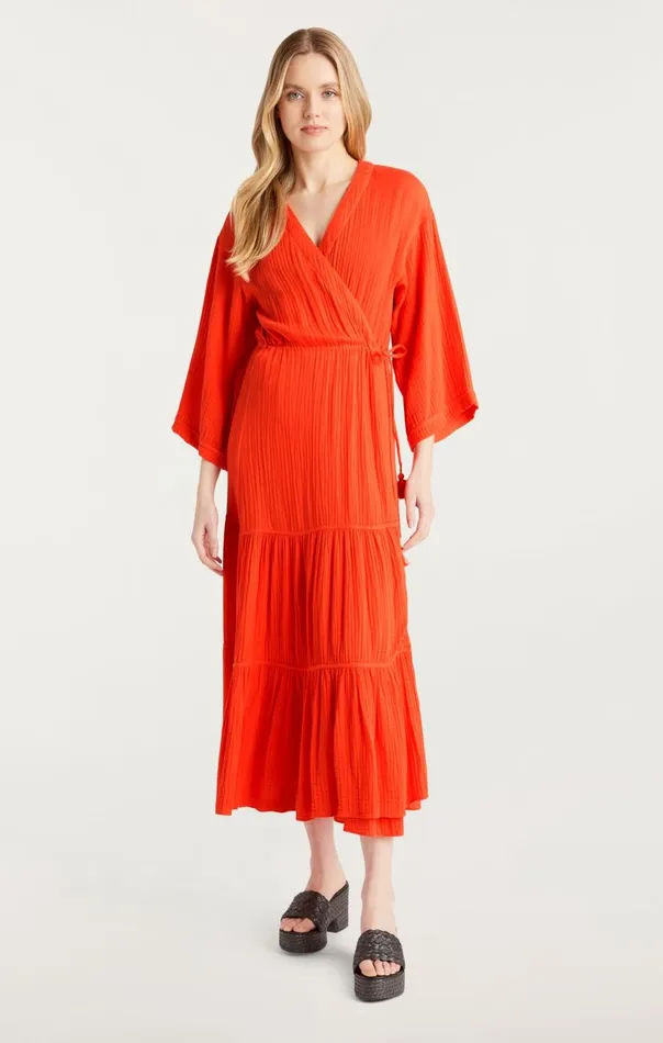 Women Crinkle Tencel Torey Dress Bisou Cinq Sept Midi