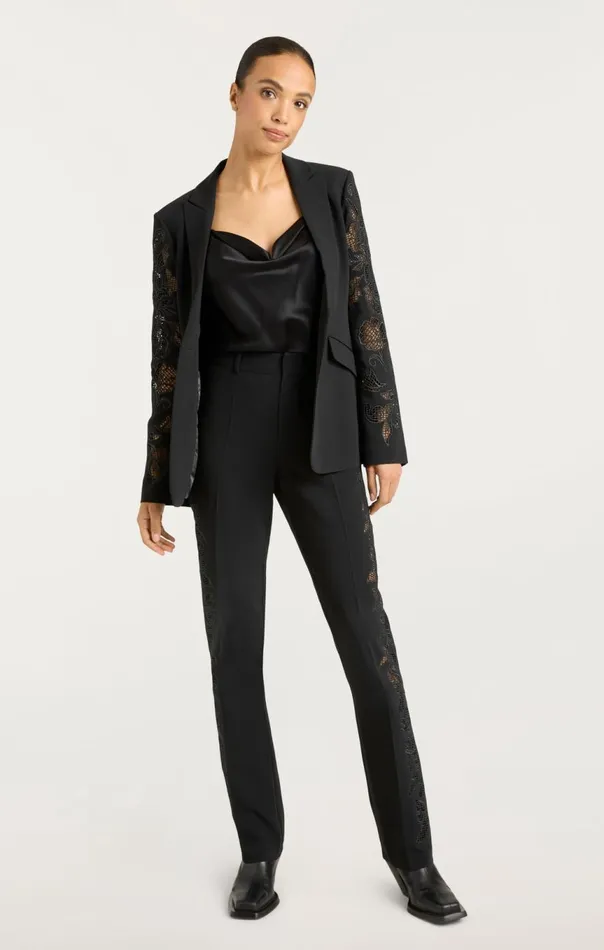 Women Cutout Paisley Embellished Kerry Pant Black Cinq Sept Pants