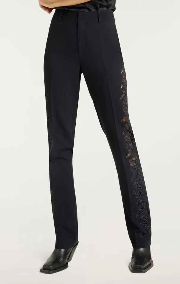 Women Cutout Paisley Embellished Kerry Pant Black Cinq Sept Pants