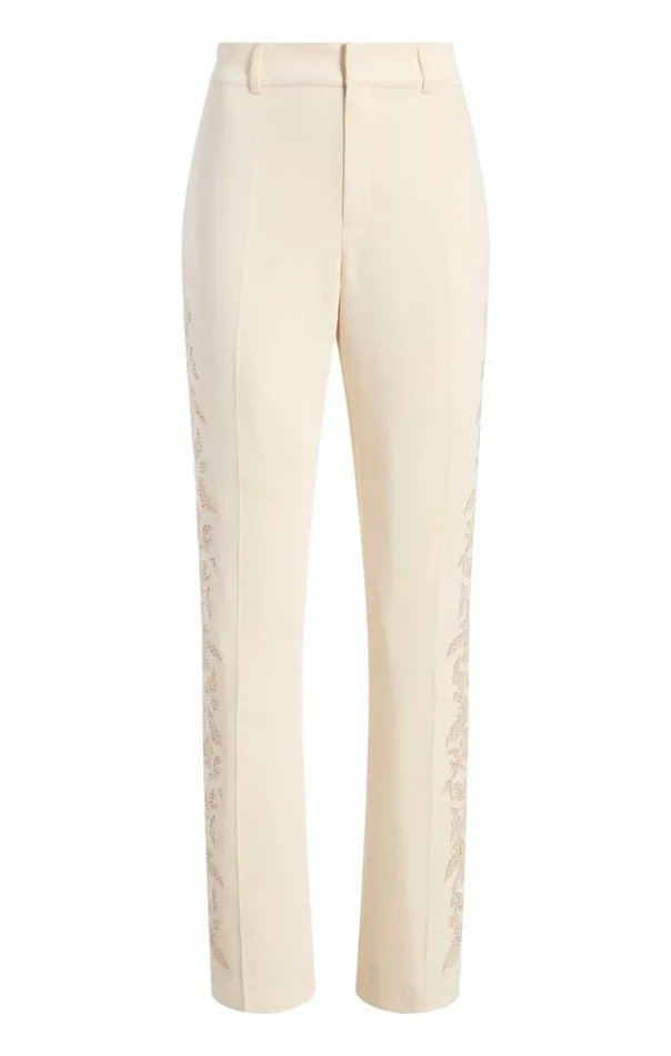 Women Cutout Paisley Embellished Kerry Pant Gardenia Cinq Sept Pants