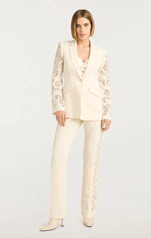 Women Cutout Paisley Embellished Kerry Pant Gardenia Cinq Sept Pants