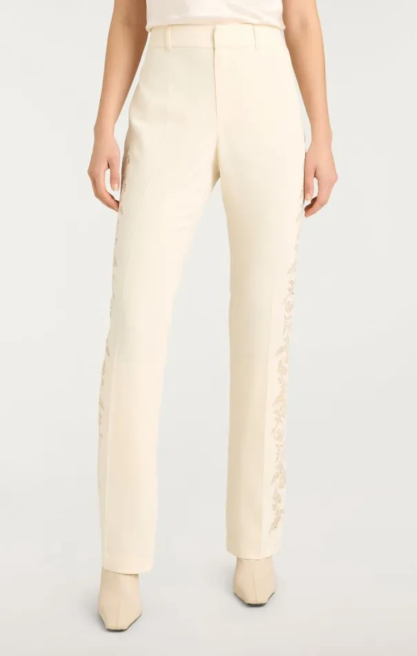 Women Cutout Paisley Embellished Kerry Pant Gardenia Cinq Sept Pants