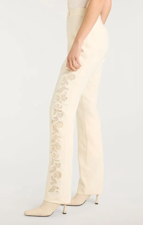 Women Cutout Paisley Embellished Kerry Pant Gardenia Cinq Sept Pants