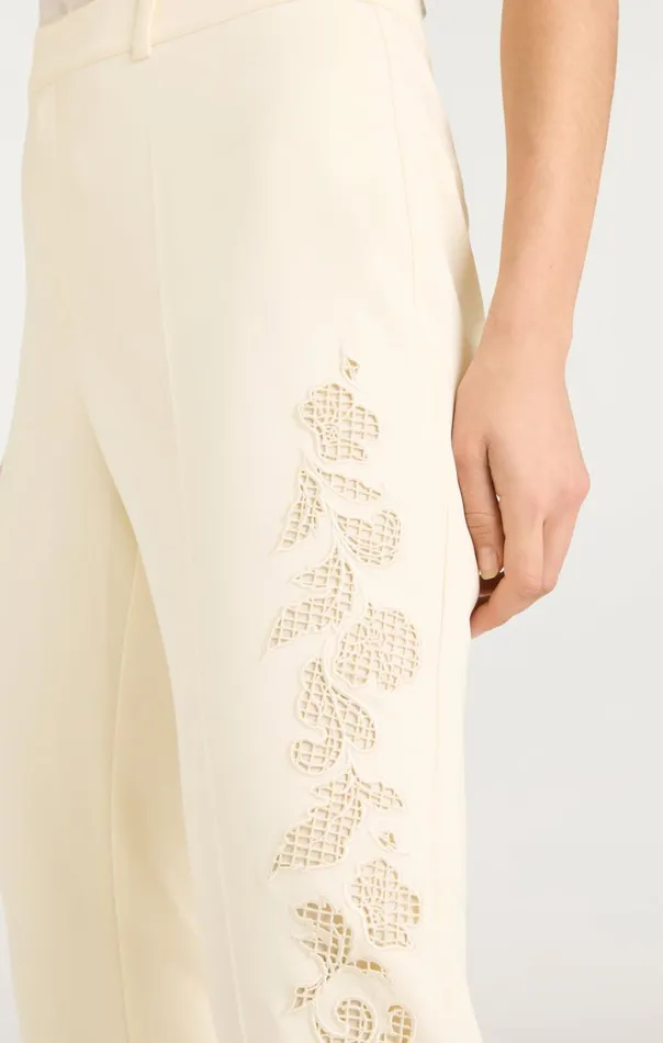 Women Cutout Paisley Embellished Kerry Pant Gardenia Cinq Sept Pants