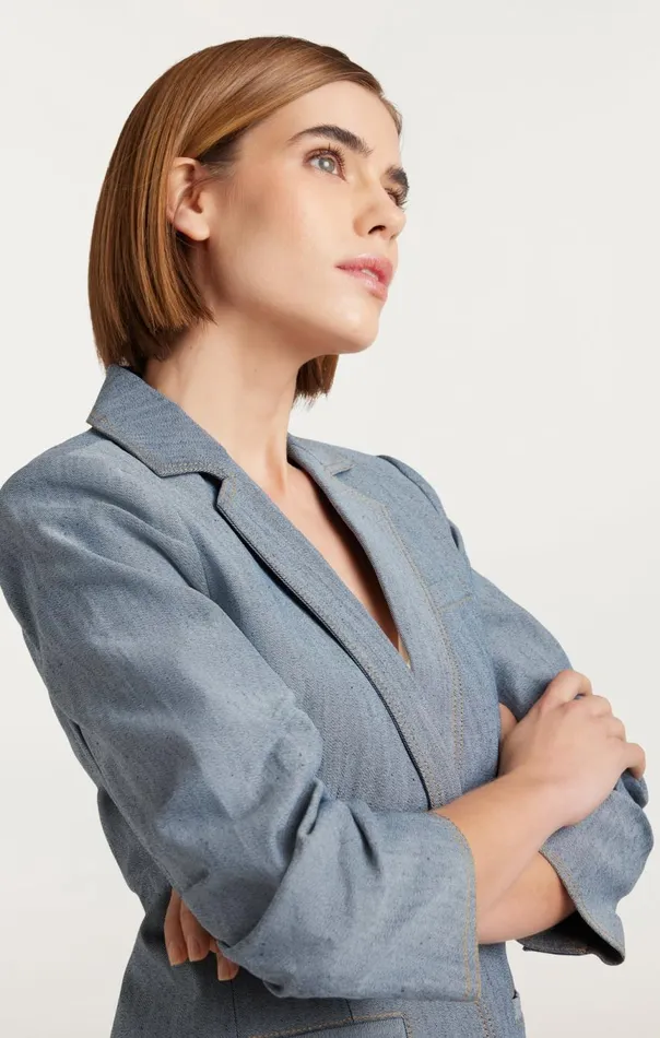 Women Denim Khloe Blazer Lightindigo Cinq Sept Denim