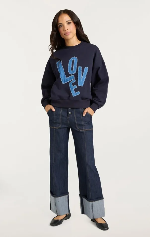 Women Denim Love Brandy Pullover Navy Cinq Sept Sweaters and Knits