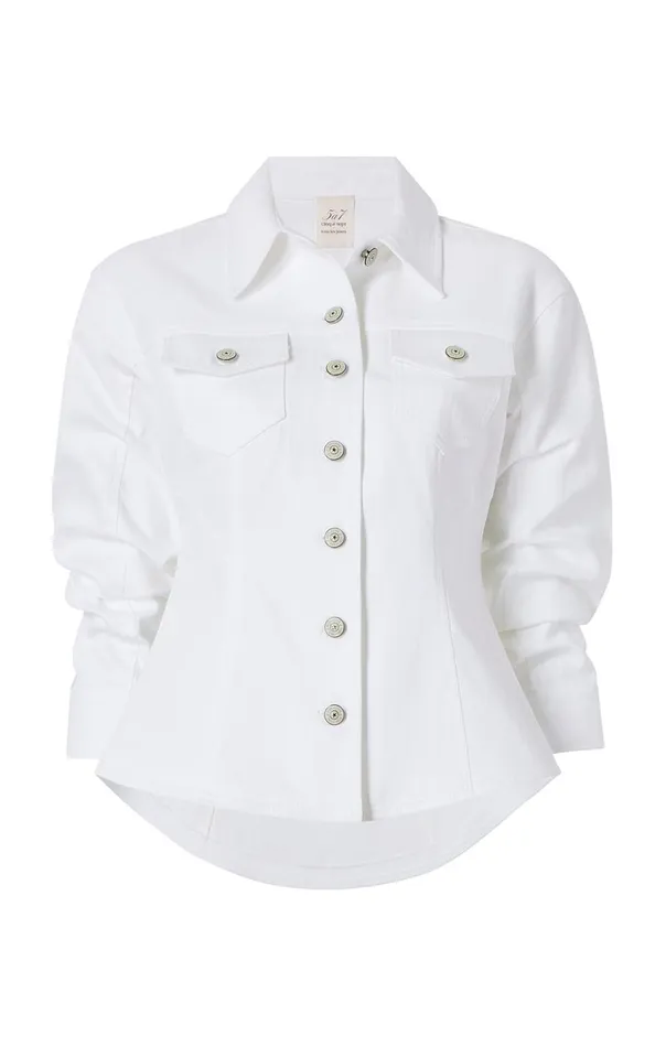 Women Denim Scrunched Canyon Jacket White Cinq Sept Jackets