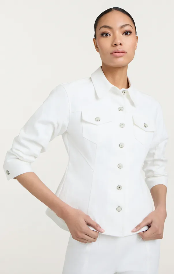 Women Denim Scrunched Canyon Jacket White Cinq Sept Jackets
