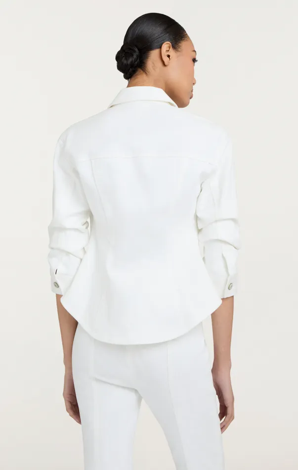 Women Denim Scrunched Canyon Jacket White Cinq Sept Jackets