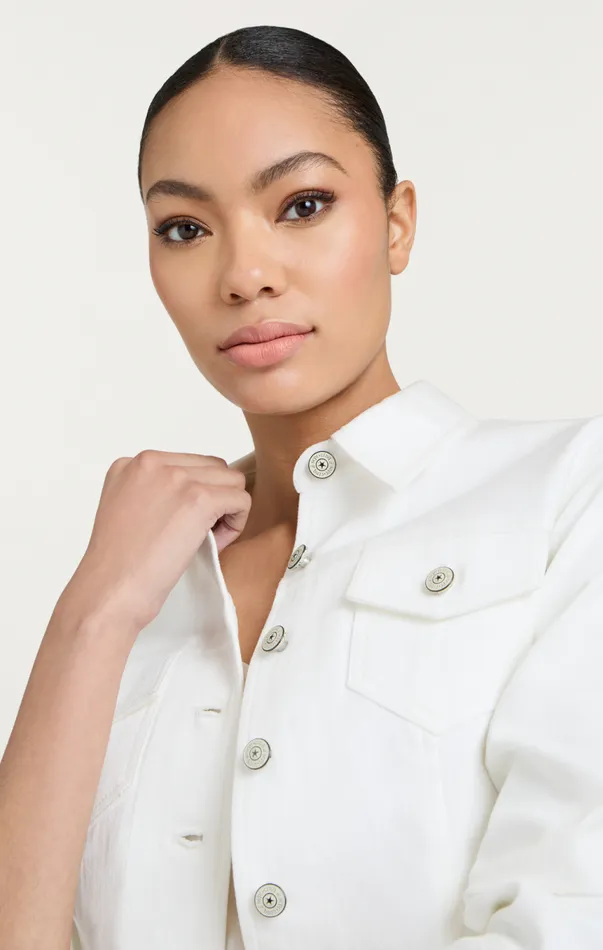 Women Denim Scrunched Canyon Jacket White Cinq Sept Jackets
