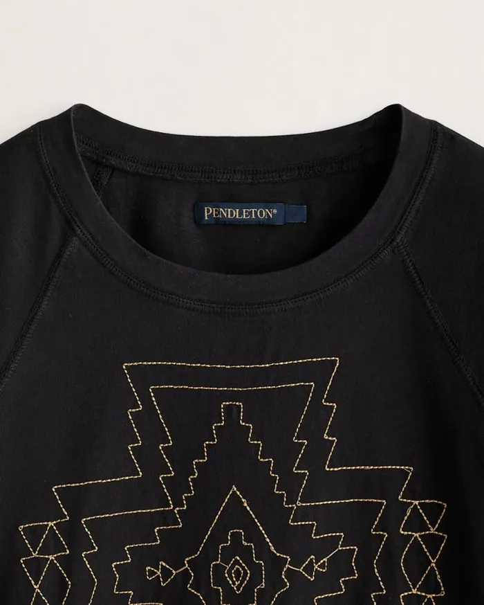 Women DESCHUTES HARDING EMBROIDERED TEE Black Pendleton Tees and Sweatshirts