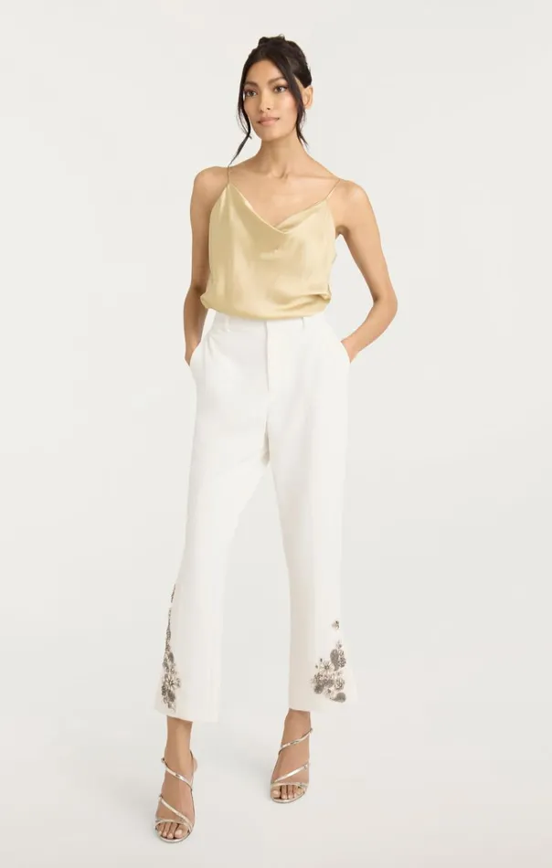 Women Diamond Daisies Cropped Kerry Pant Ivorysmoke Cinq Sept Pants