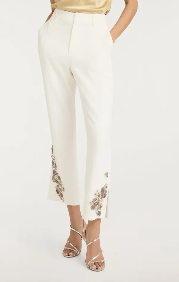 Women Diamond Daisies Cropped Kerry Pant Ivorysmoke Cinq Sept Pants